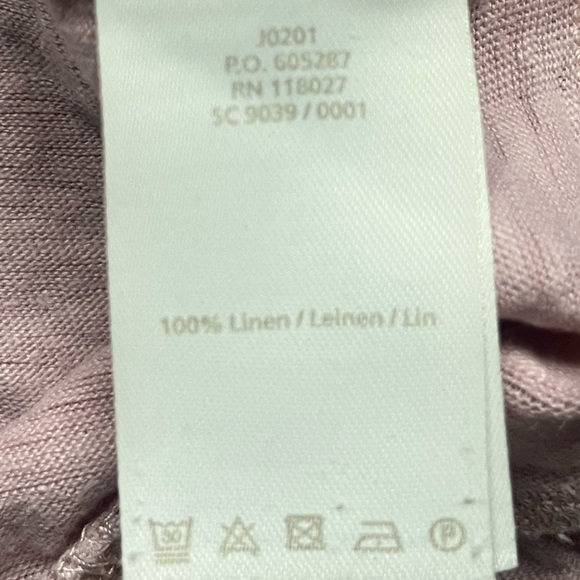 Boden 100% Linen Pastel Pink 3/4 Ruffle Sleeve Casual Spring Preppy Top Size M - Picture 4 of 7